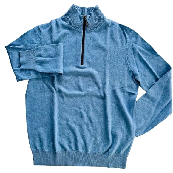 Neiman Marcus Other - Neiman Marcus 1/4 Zip Cashmere Sweater Grey Size Medium Pullover Mockneck